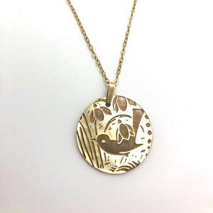 Matte Champagne Bird "Lele" Gold Filled Necklace